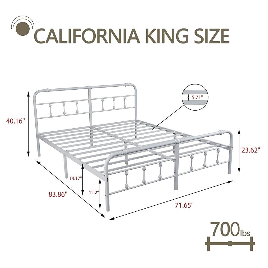Amazon.com: ZIRUWU Metal Platform Bed Frame with Headboard